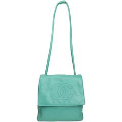 Chanel Turquoise Lambskin Leather Cross Shoulder Strap Flap Bag