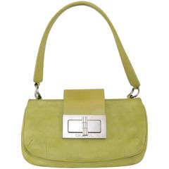 Chanel Green Suede and maxi 2.55 Lock Bag