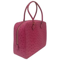 2005 Hermes Plume Bag 32 Fuchsia Ostrich GHW 6