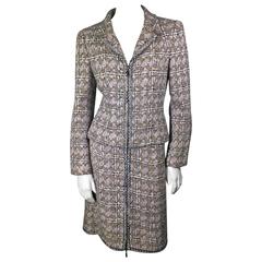 HOLIDAY FLASH SALE! 50% Off! Chanel Spring 2003 Lavender and Brown Tweed Suit