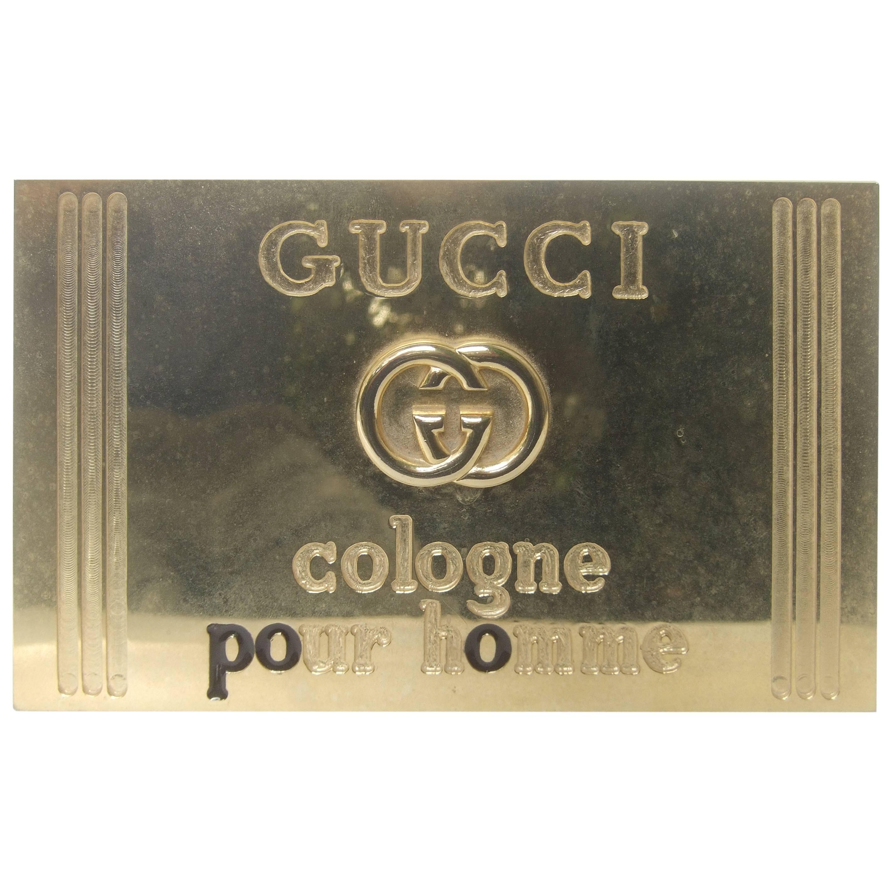 Gucci Italy Brass Metal Display Sign c 1980s