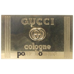 Vintage Gucci Italy Brass Metal Display Sign c 1980s