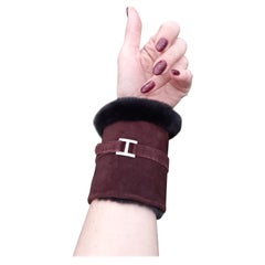 Vintage Exceptional Hermès Wrist Warmer Cuff Cover Wristband Hand Muff in Leather S/M