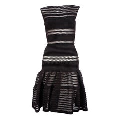 Azzedine Alaia black lace knit dress