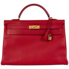 Hermès 40cm Kelly Red & Gold Bag