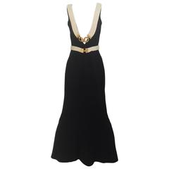 90s Gianfranco Ferre black silk dress 