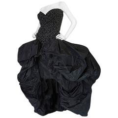 1980s Loris Azzaro Couture Billowing Silk Beaded Gown 3