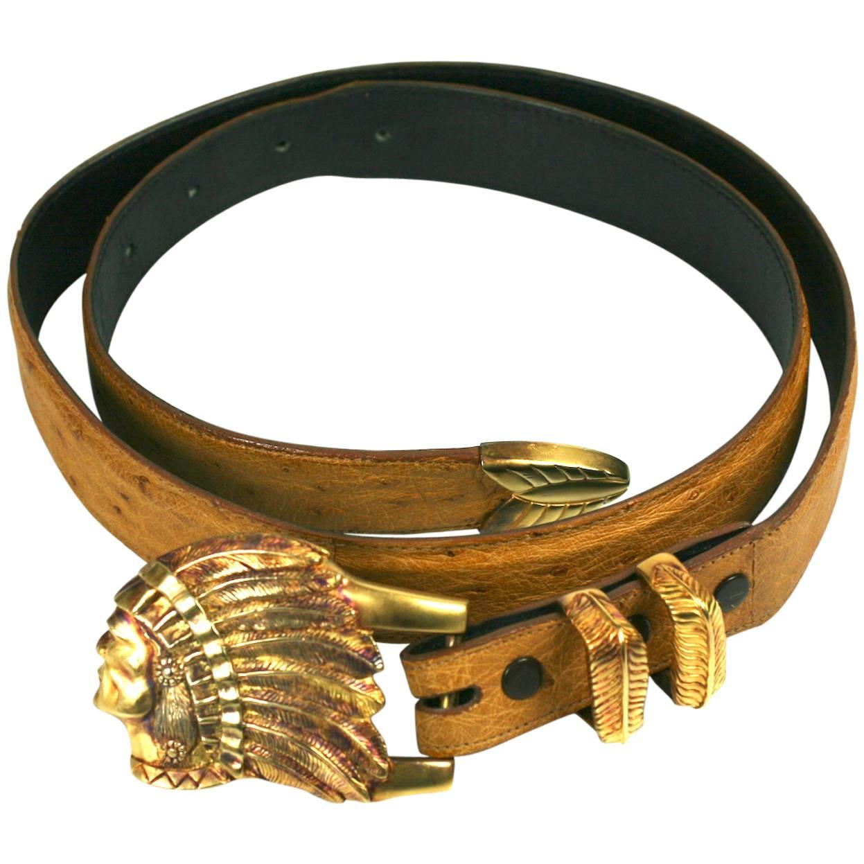 Sterling Vermeil Indian Chief Belt For Sale
