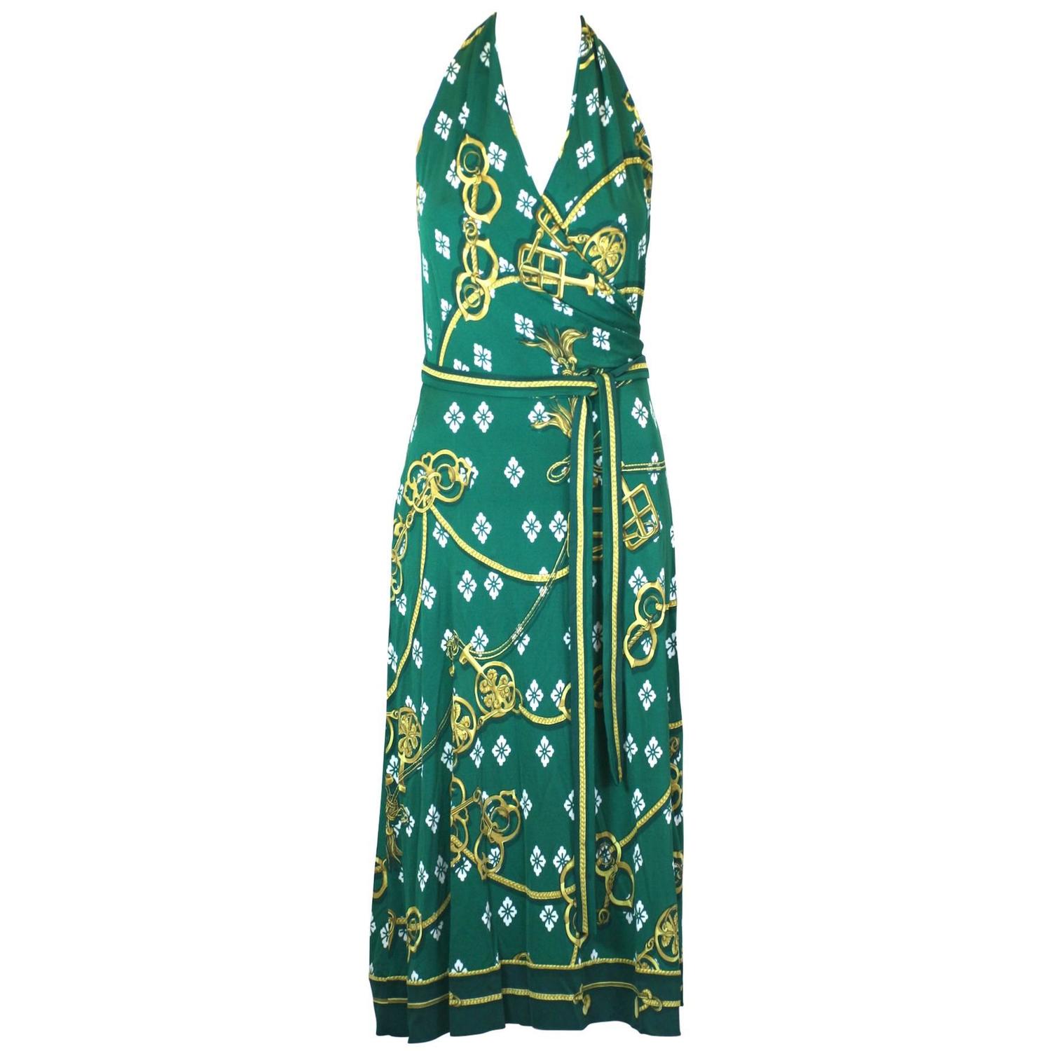 Hermes Silk Jersey Halter Dress For Sale at 1stdibs