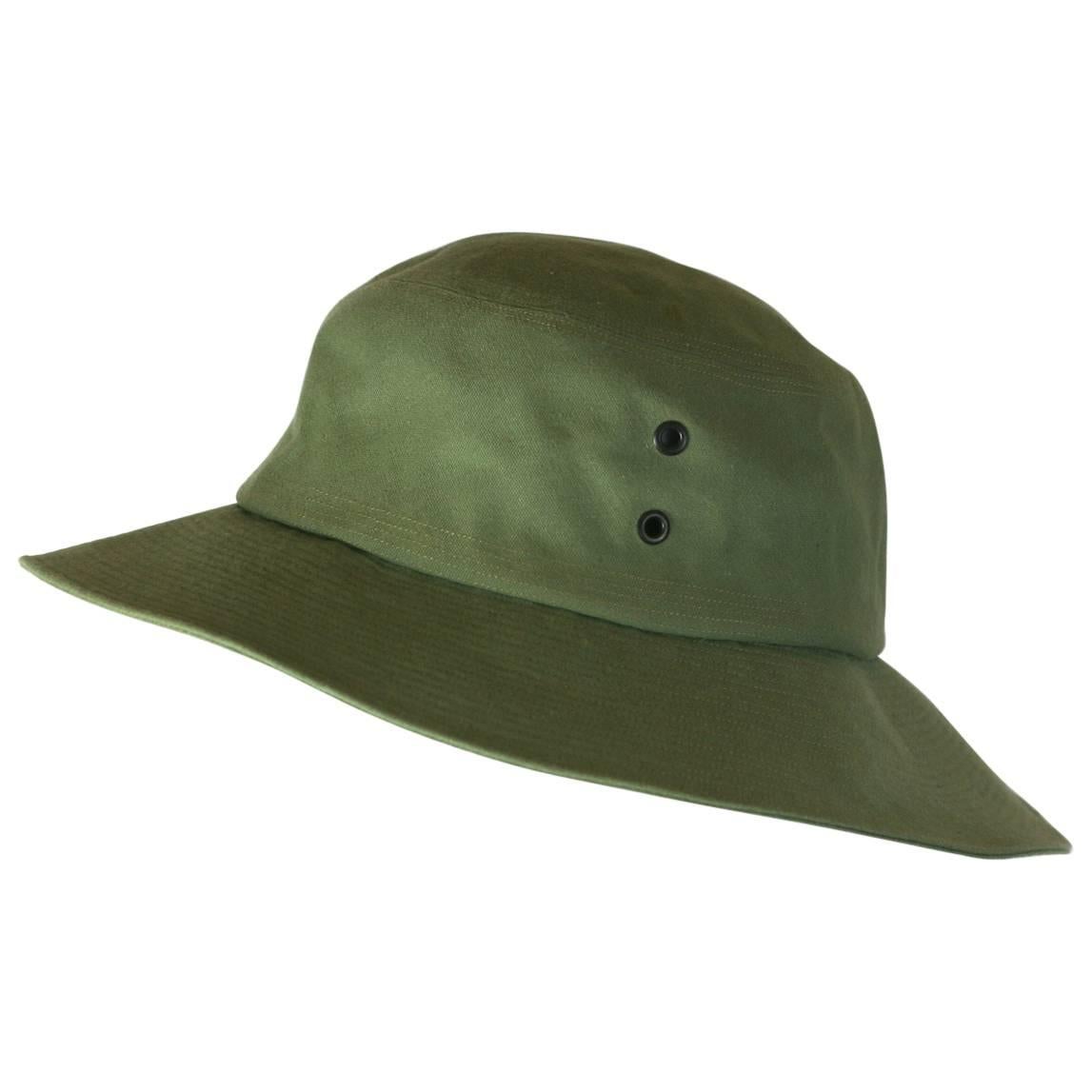  Yves Saint Laurent Green Twill Fisherman's Hat For Sale