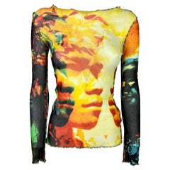 SS 2000 Jean-Paul Gaultier Psychedelic Print Mesh Top