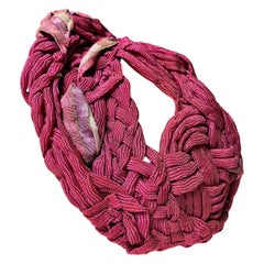 A Pink Rafia and Celluloid Braid Bibi Hat - France Circa 1940-1945