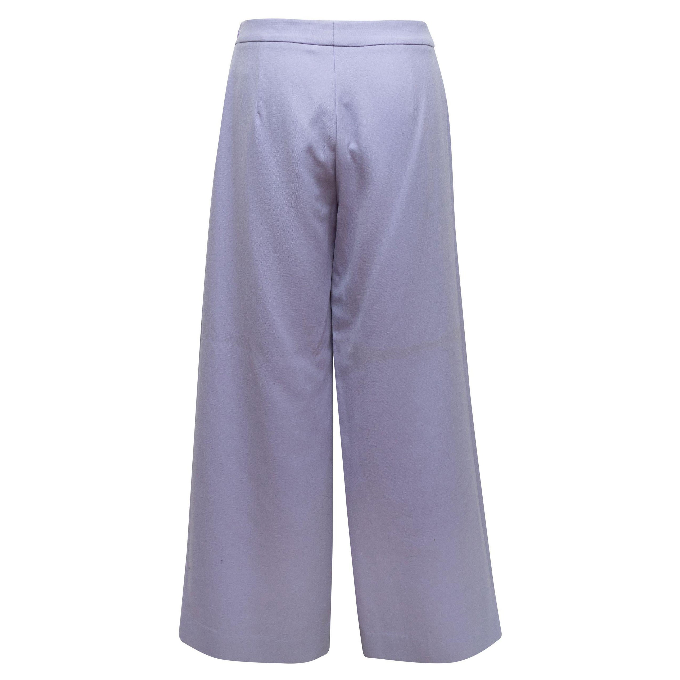Christian Dior - Pantalon à manches larges en laine vierge lavande en vente