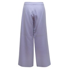 Christian Dior Lavendelfarbene Hose aus Schurwolle mit weitem Bein