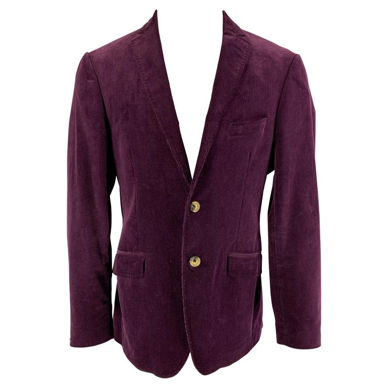 ETRO Size 40 Purple Corduroy Cotton Notch Lapel Sport Coat For Sale at  1stDibs