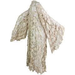 Edwardian Battenburg Lace Coat with Bell Sleeves