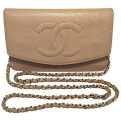 Chanel Vintage Nude Caviar Leather Wallet on Chain WOC