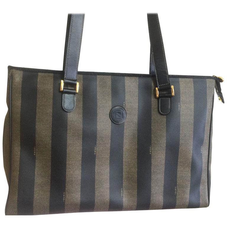 Vintage FENDI classic pecan stripe pattern large shopper tote bag with –  eNdApPi ***where you can find your favorite designer  vintages..authentic, affordable, and lovable.