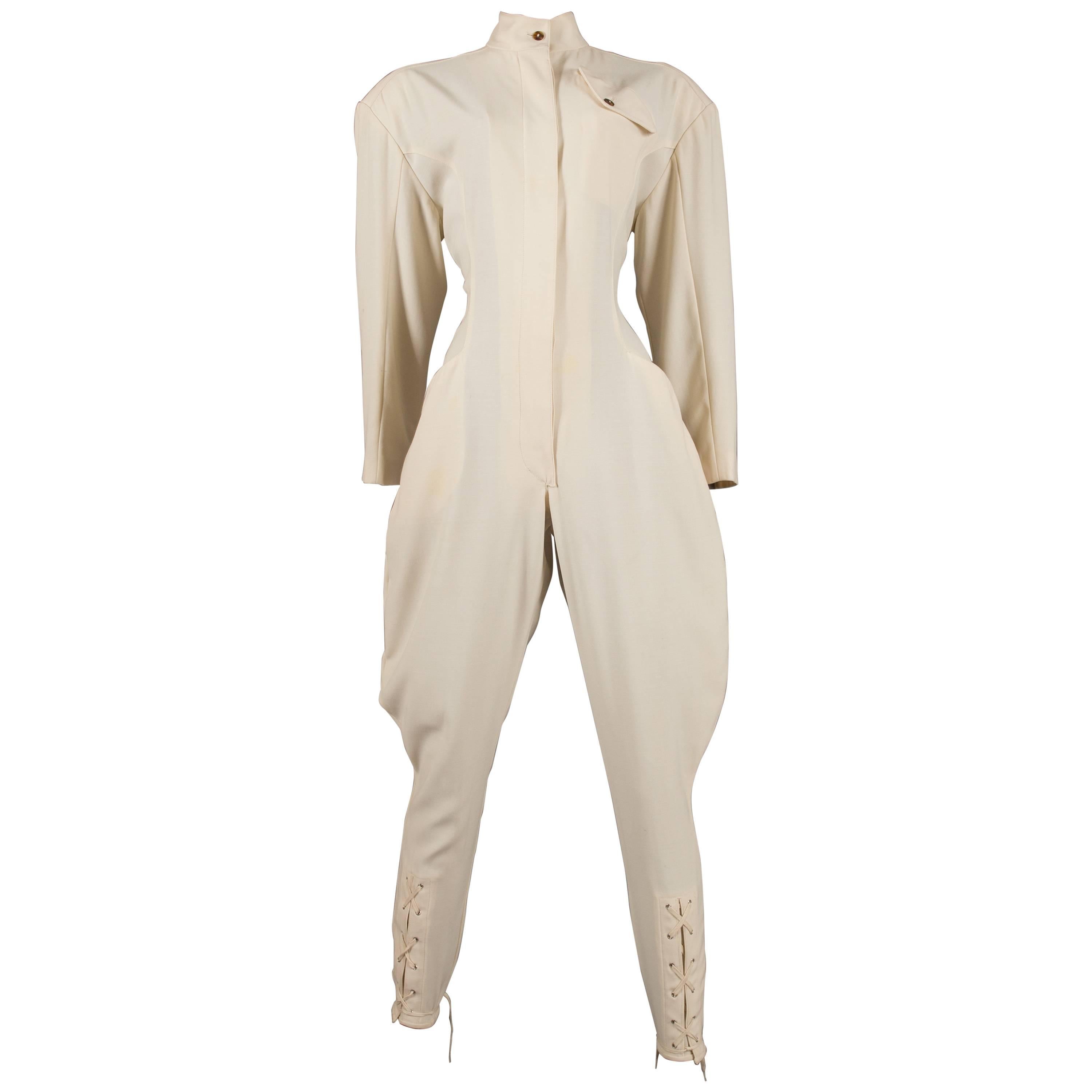 Jean Paul Gaultier ivory jodhpur jumpsuit, circa 1987