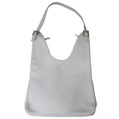 Hermes 2006 White Clemence Taurillon Leather Massai bag