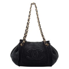 Chanel Accordion Flap Bag Suede with Shearling Small