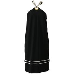 Roberto Cavalli Black Halter Top Cocktail Dress