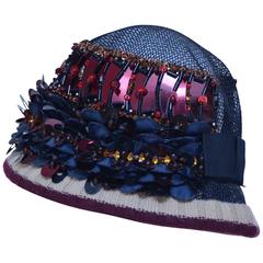 Prada Embellished Cloche Hat  2005   Mint 