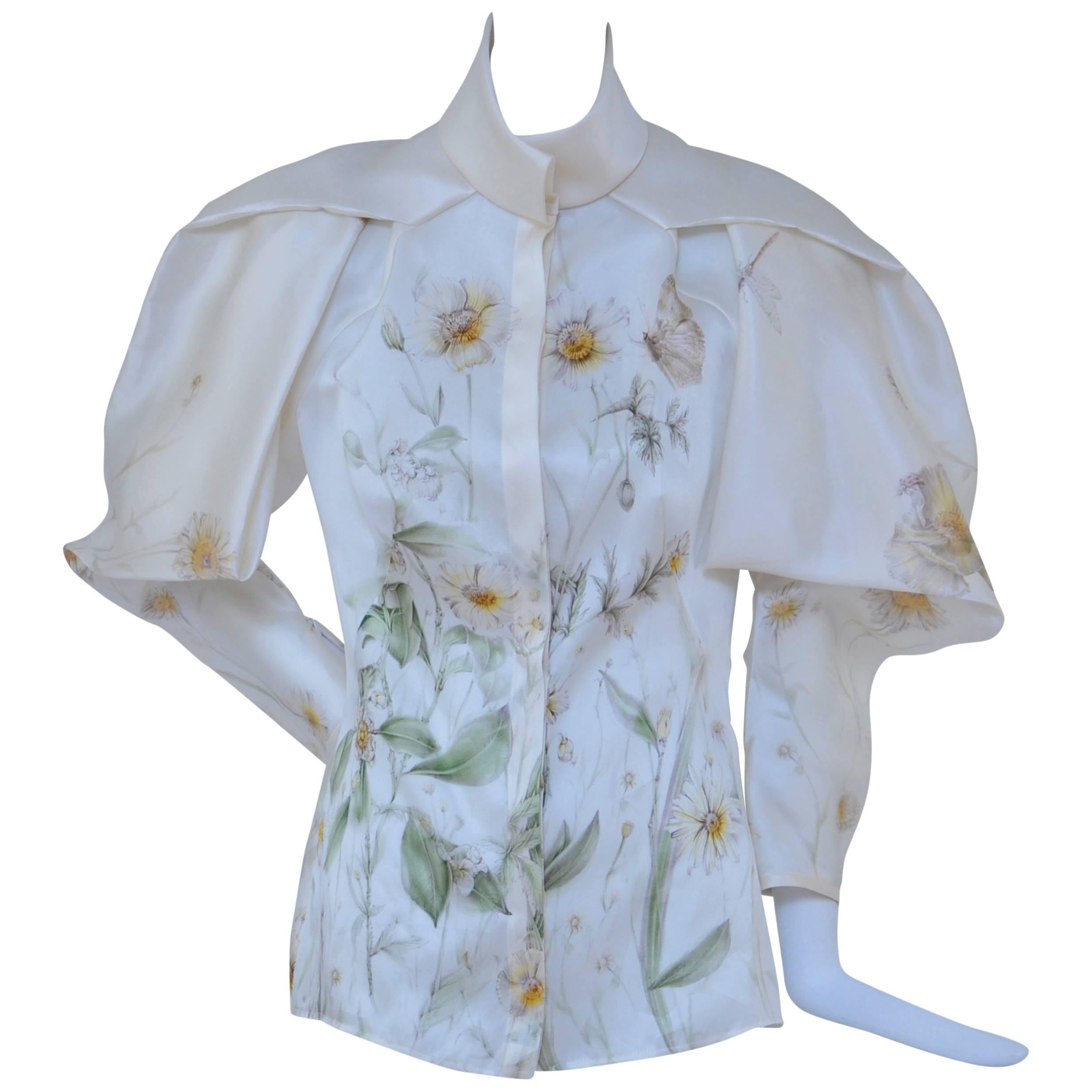 Alexander McQueen Spring 2009  Runway Silk Shirt NEW  40