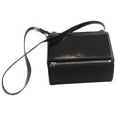 Givenchy pandora Bllack Patented and Grained Leather Bag