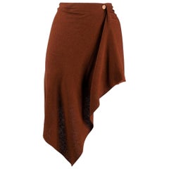 90s Romeo Gigli brown silk skirt
