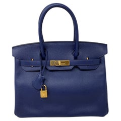 Hermes Blue Sapphire Birkin 30 Bag