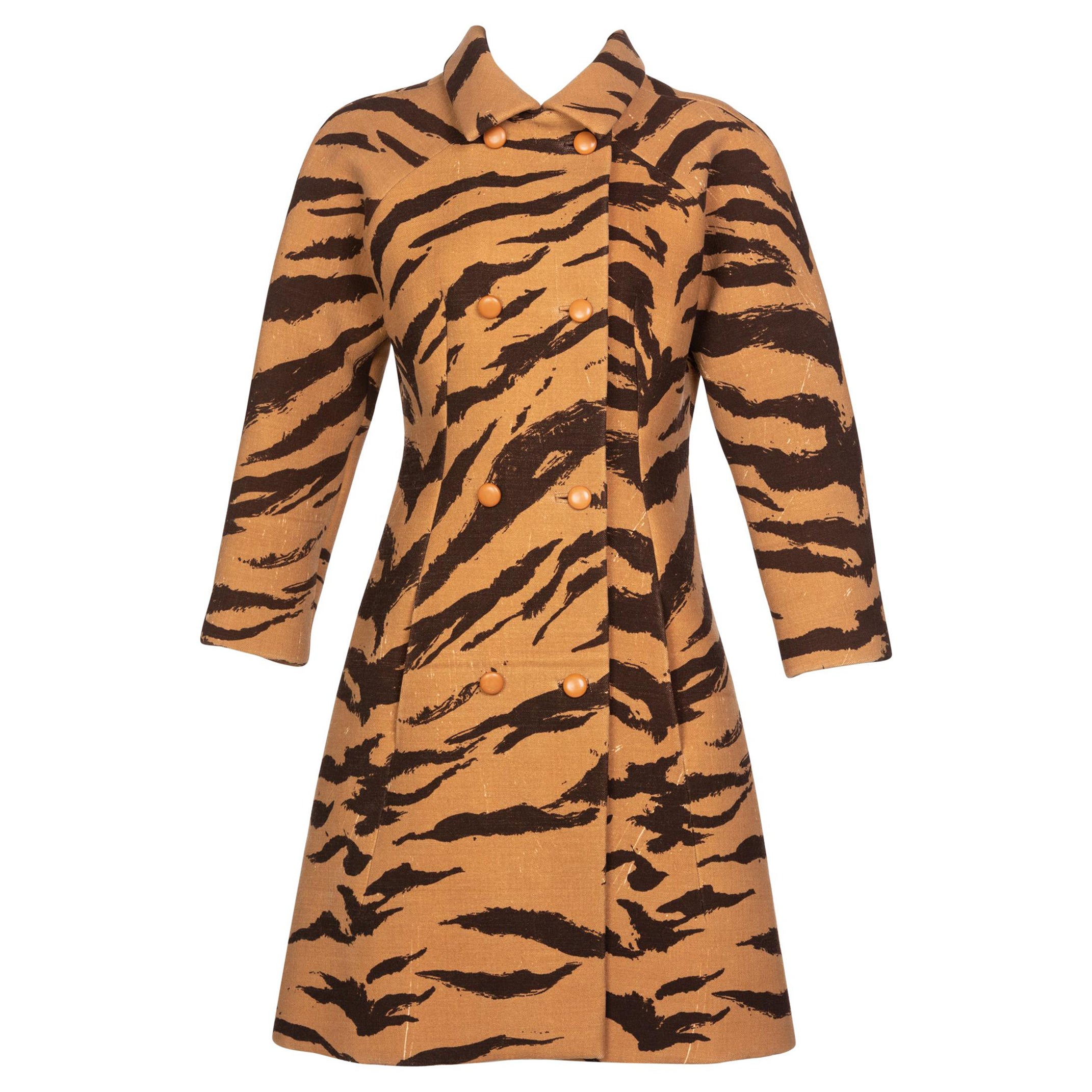 Hubert de Givenchy 1969 Haute Couture Coat Tiger Print Coat  Documented