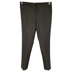 GIVENCHY Size 34 Black Wool Mohair Zip Fly Dress Pants