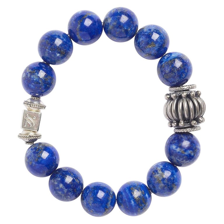 Blue Lapis Sterling Silver Biru Bracelet For Sale