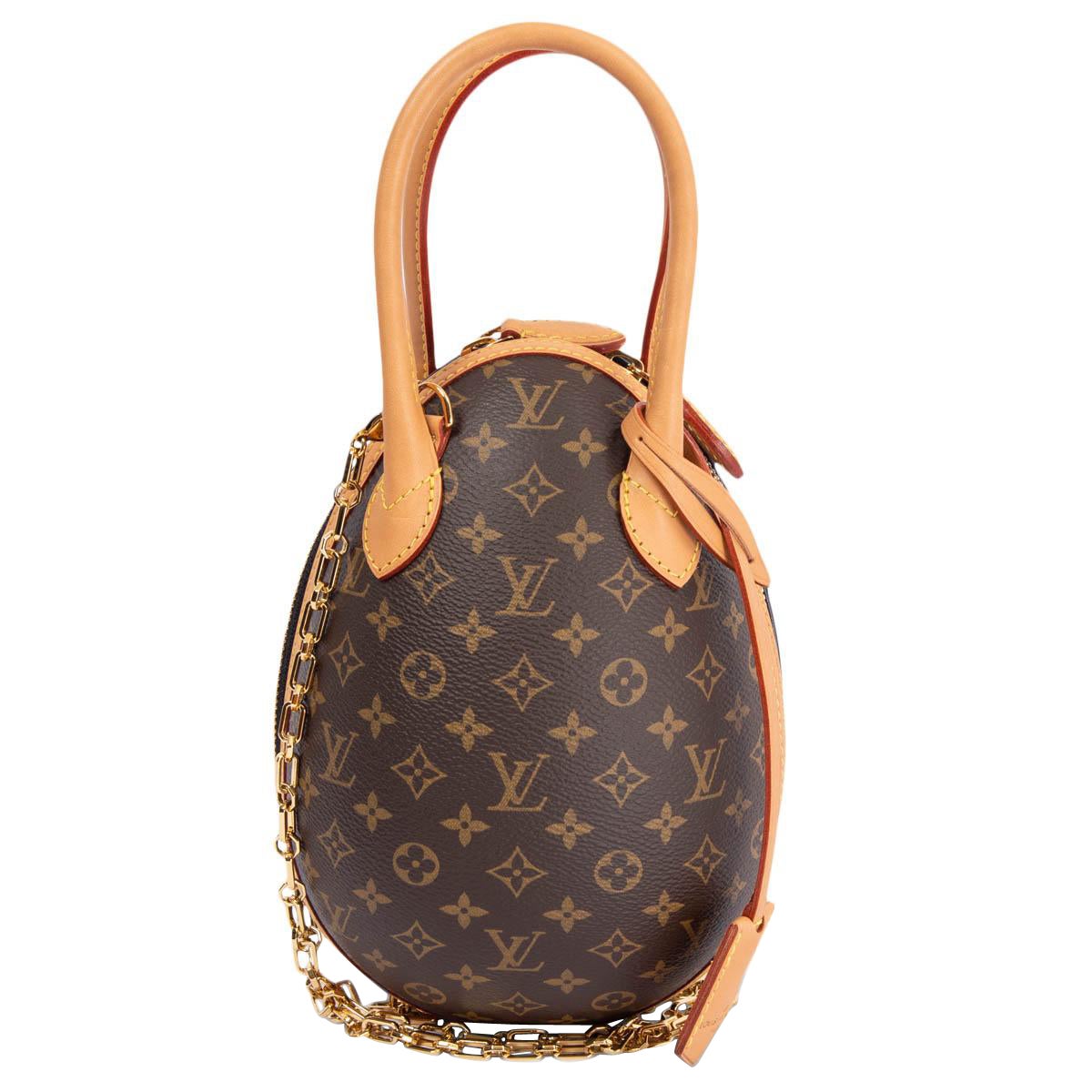 Louis Vuitton EGG bag, Monogram coated & Black leather W/ Box & Card