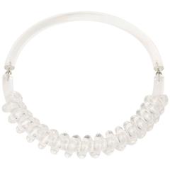 Judith Hendler Clear Lucite Spiral Sculptural Necklace 2