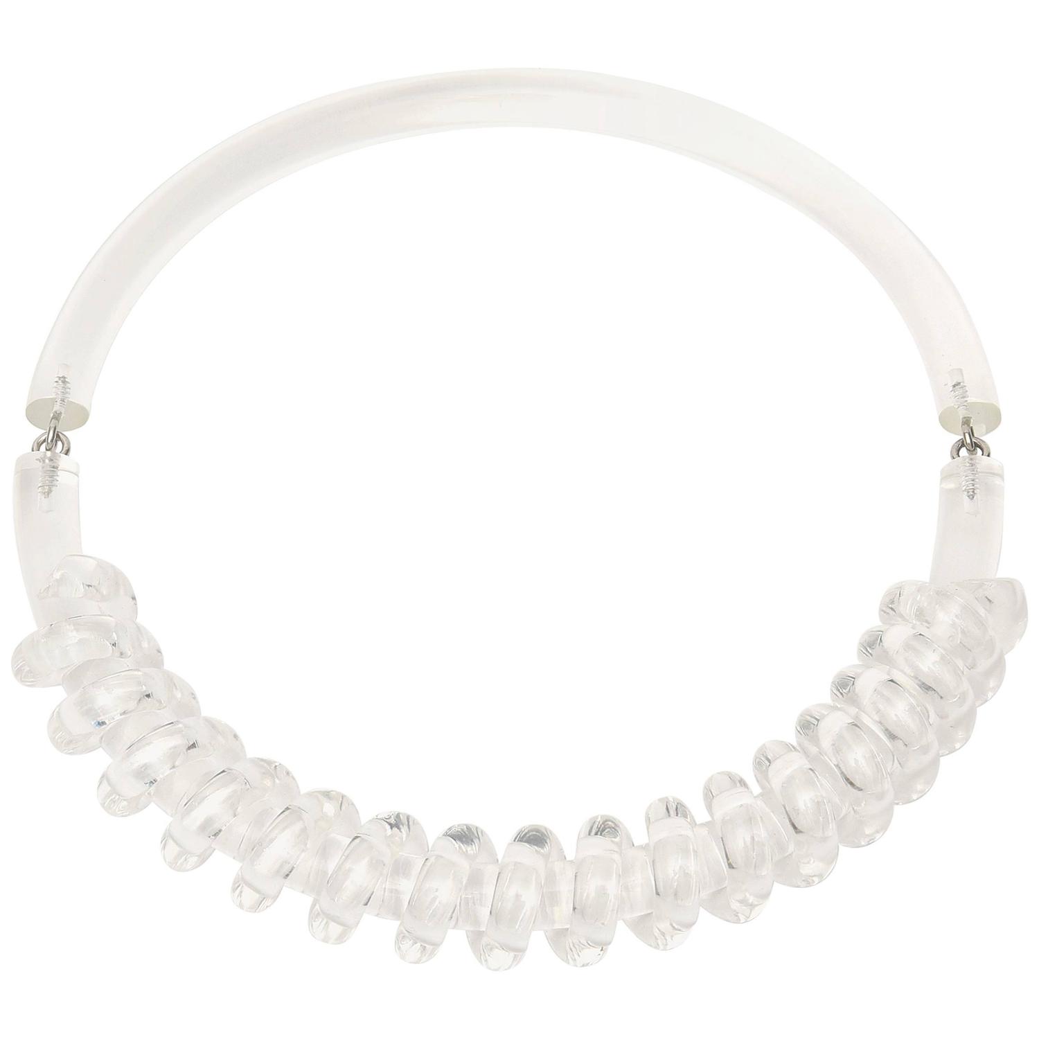 French Lucite Spiral Sculptural Necklace For Sale at 1stdibs