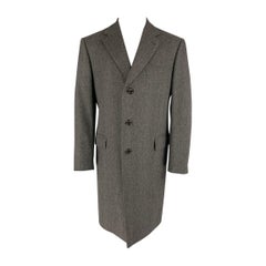 GIANFRANCO FERRE Size 40 Grey Herringbone Wool Coat