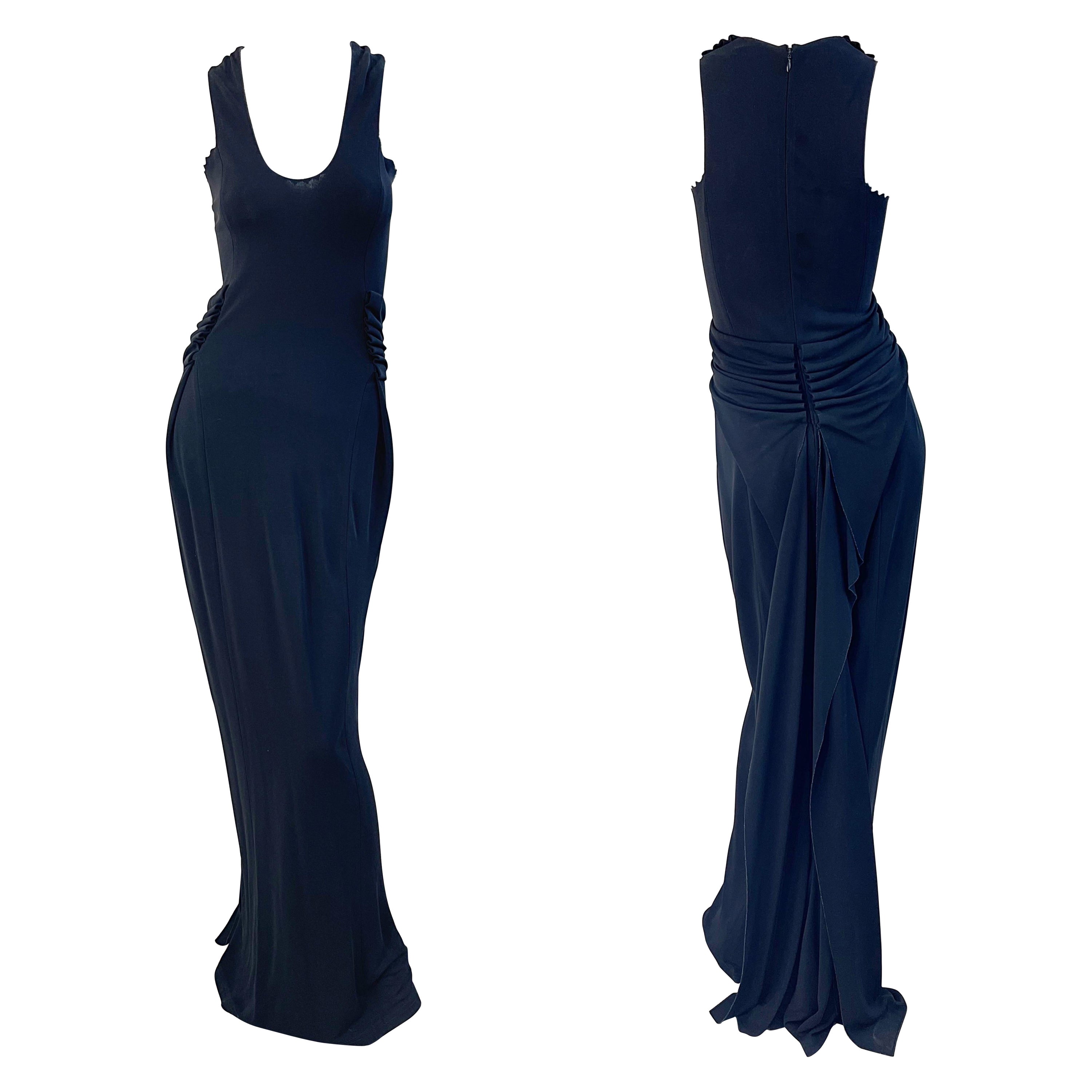 Tom Ford for Yves Saint Laurent Vestido sin mangas Vintage de punto de rayón negro en venta