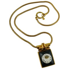 Jean Paul Gaultier, collier pendentif de montre Steampunk vintage rare et de collection