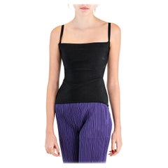 1990S HERVE LEGER Black Rayon Blend Strappy Top