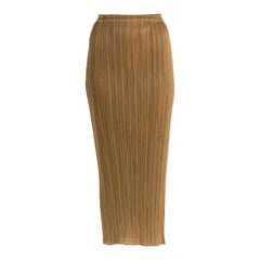 1990S ISSEY MIYAKE Brown Polyester Pleated Pants