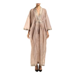 MORPHEW COLLECTION Dusty Pink Silk Kaftan Made From Vintage Sari