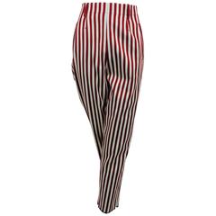 Jean Paul Gaultier femme red stripe high waist trousers 3