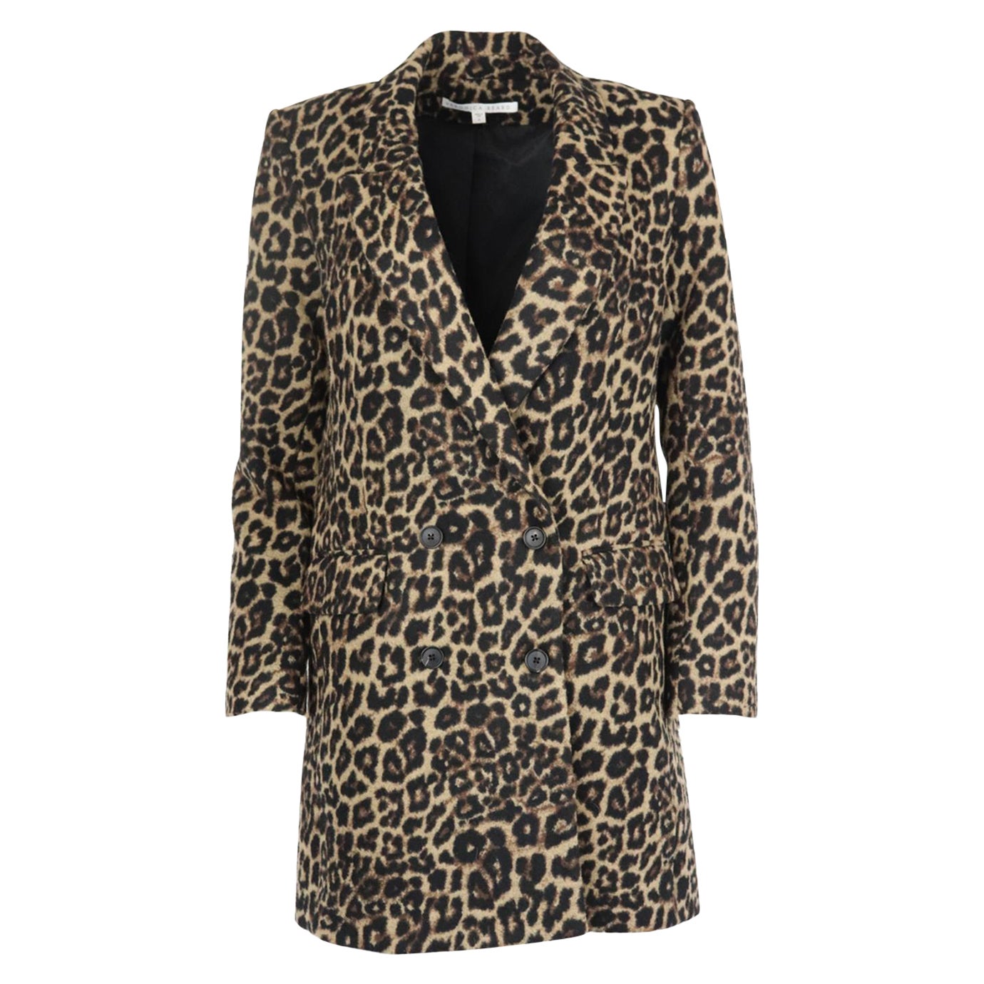 Veronica Beard Leopard Print Wool Blend Coat Us 6 Uk 10