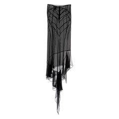 Dolce & Gabbana black silk chiffon evening skirt with train, fw 1997