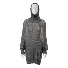 Christian Dior by John Galliano silver crochet sweater dress, fw 1998