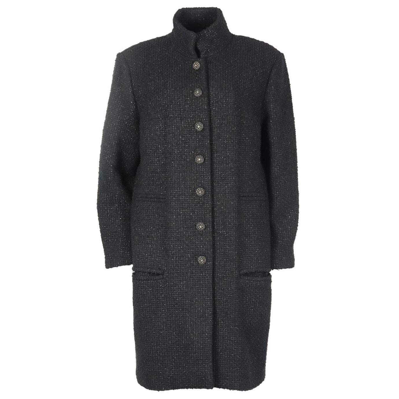 Chanel 2018 Cotton And Wool Blend Tweed Coat Fr 50 Uk 22