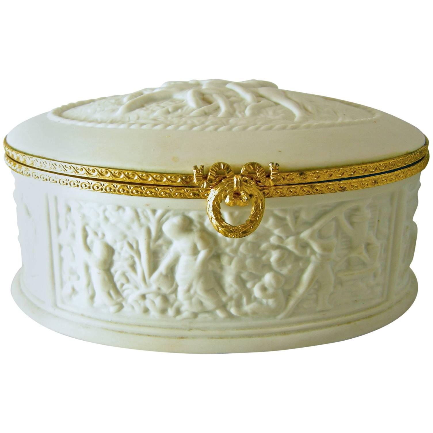 Vintage White Limoges Hinged Box