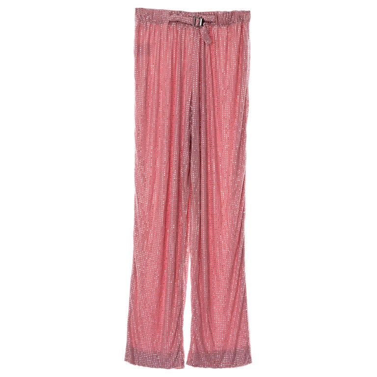 GUCCI 100% silk Blooms green pink floral print pajama pants IT36 XS